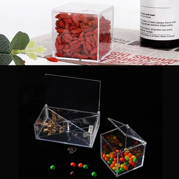 Прозрачная Акриловая Кубическая коробка конфет Квадратный Пластиковый Ящик для хранения Органайзер Подарочная упаковка для свадебной вечеринки Органайзер для домашнего офиса Использование