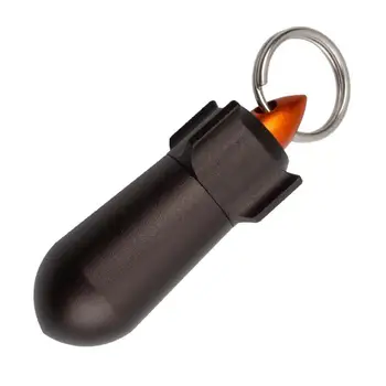 Прочное металлическое спасательное снаряжение для кемпинга высокой твердости, банка для таблеток, брелок для ключей, мини-бутылочка