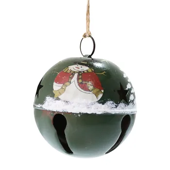Рождественские украшения, креативные круглые колокольчики, колокольчики Санта-Снеговика, Маленькие керамические Пасхальные елки, стеклянные Елочные шары, украшения