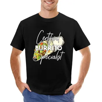 Сертифицированный специалист по буррито - футболка Burritos, дизайнерская мужская футболка оверсайз
