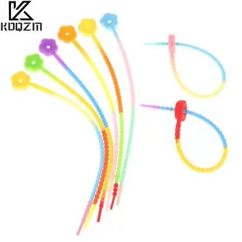 силиконовая веревка карамельного цвета длиной 21 см, Самоблокирующаяся Кабельная стяжка, Органайзер для кабеля для зарядки мобильного телефона