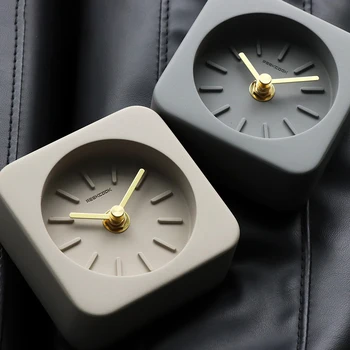 Скандинавские современные часы украшения Креативная мода настольные цементные часы настольная прикроватная тумбочка маленькие часы украшения Индивидуальность часы