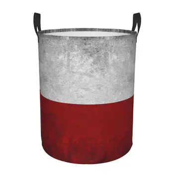 Складная корзина для белья Флаг Польши в винтажном стиле, ведро для хранения грязной одежды, игрушек, шкаф, органайзер для одежды, корзина для белья