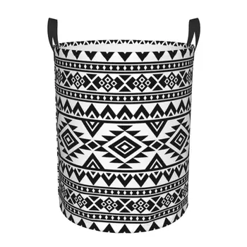 Складная корзина для грязного белья с черно-белым племенным рисунком, корзина для хранения, органайзер для дома для малышей