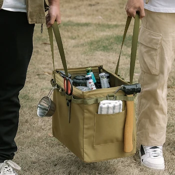 Сумка для пикника с несколькими карманами из ткани Оксфорд, сумки для хранения походных инструментов, сумка большой емкости, складная термосумка для напитков, ланч-бокс