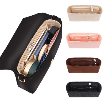 Сумка-органайзер с войлочной вставкой, внутренняя сумка для хранения, сумка-вкладыш, портативный органайзер для макияжа, косметички, кошелек