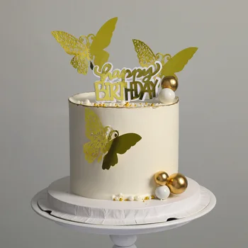 Украшение торта, Креативные Святые Черные бабочки, Топперы для торта с Днем Рождения для вечеринки по случаю Дня рождения принцессы, Десерт, декор для кексов
