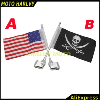 Флагшток для крепления на задней стороне мотоцикла Флаг Америки Высококачественный флагшток с флагом для Honda GoldWing GL1800 2001-2011
