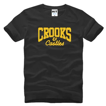 Футболка Crooks And CASTLES, Новоприбывшая повседневная хлопковая футболка, мужские футболки европейского размера 3XL, летний стиль