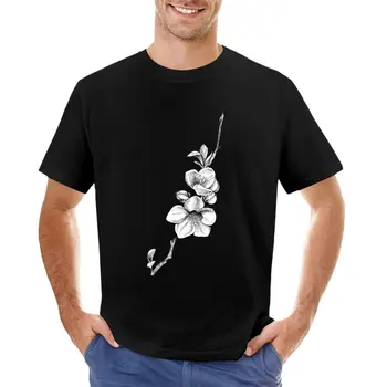 Футболка с рисунком цветущей сакуры, футболки на заказ, создайте свои собственные топы, мужские белые футболки