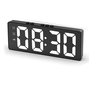 Цифровой будильник (работает от аккумулятора) Настольные часы с питанием от USB, ночной режим повтора, Электронные светодиодные часы на 12/24 часа