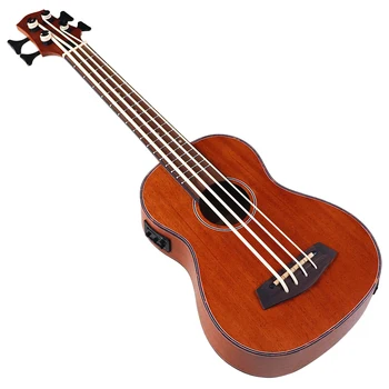 Электрическая Укулеле-бас-гитара 30-дюймовый 4-струнный корпус Sapele Коричневого цвета Детская Мини-гитара Британская бас-гитара