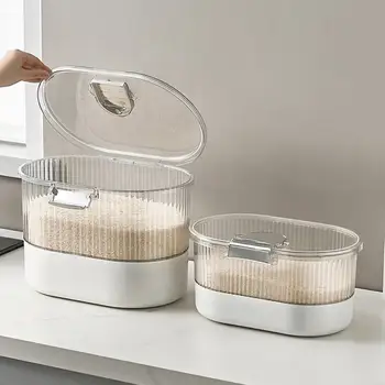Ящик для хранения зерна Дизайн пряжки Ведро для риса Большая емкость Герметичное ведро для риса Бак для хранения зерна Кухонные принадлежности